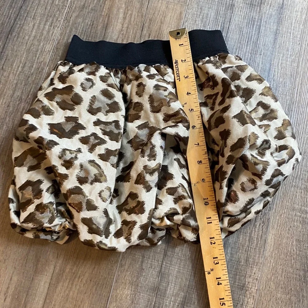 The Children's Place Girls Metallic Leopard Print Bubble Skirt Gold Size M 7/8